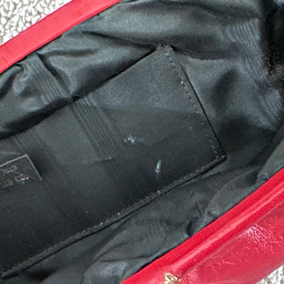 Vtg Leather? Red hand bag evening bag. - Picture 9 of 9